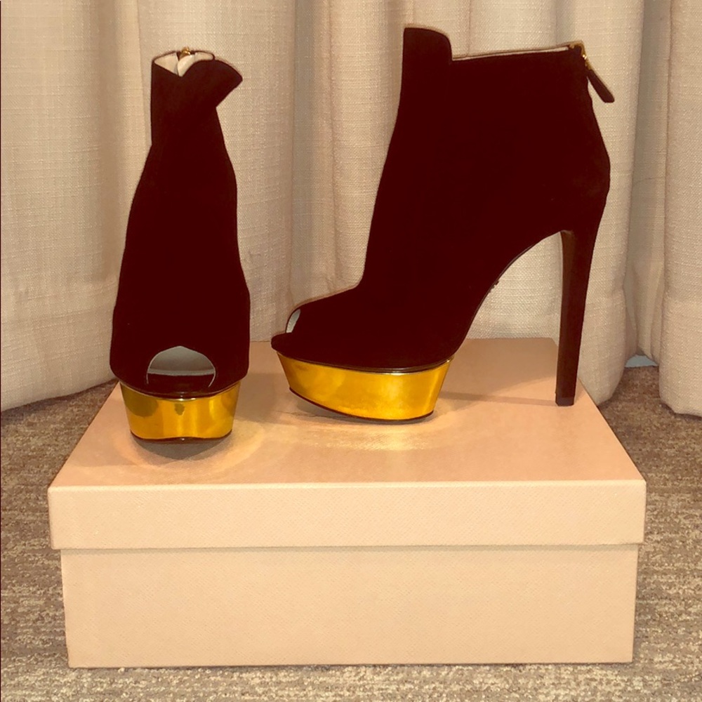 Prada peep toe booties